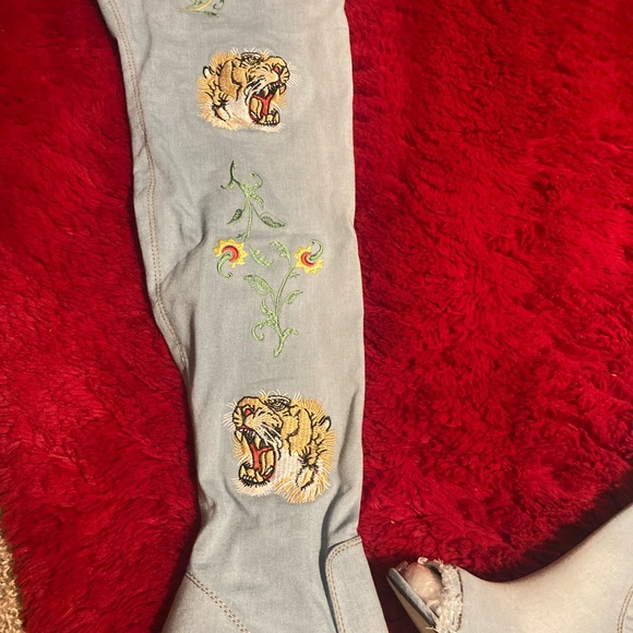 Thigh high jean boots - Picture 3 of 7